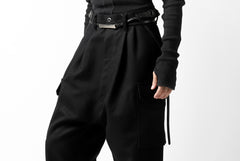 画像をギャラリービューアに読み込む, ISAMU KATAYAMA BACKLASH LOW CROTCH CARGO PANTS / CASHMERE WOOL MELTON (BLACK)