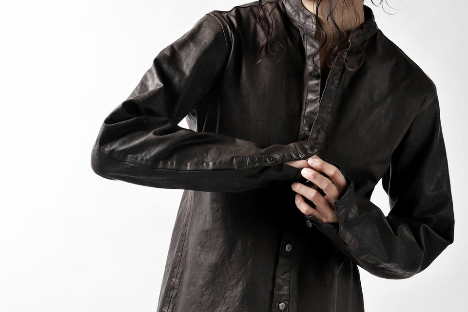 Load image into Gallery viewer, ISAMU KATAYAMA BACKLASH exclusive LEATHER SHIRT / ITALY SHOULDER 0.6mm (DARK GREY)