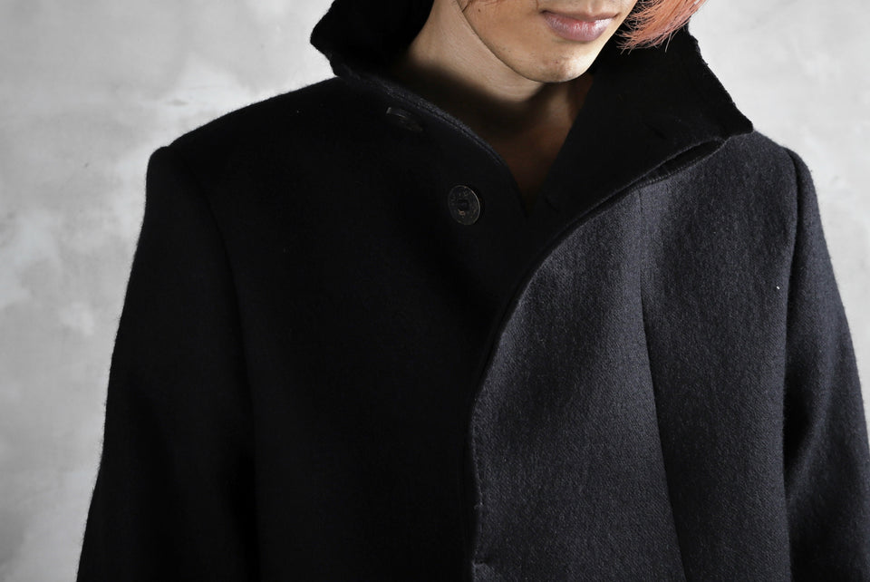 画像をギャラリービューアに読み込む, BORIS BIDJAN SABERI HIGH NECK MIDDLE COAT "COAT 1. MID-F0508M" (BLACK)