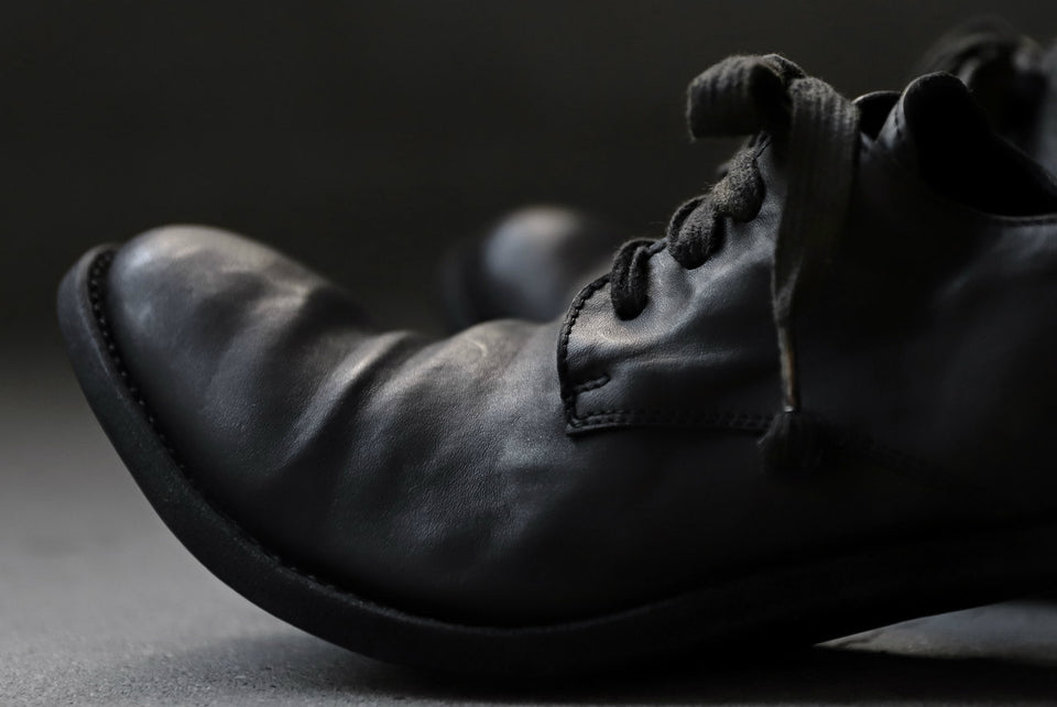 画像をギャラリービューアに読み込む, A DICIANNOVEVENTITRE A1923 DERBY SHOES 033N / HORSE FIORE OILED LEATHER (NERO)