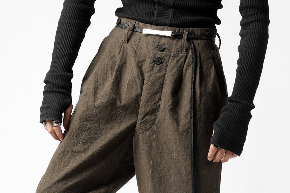 画像をギャラリービューアに読み込む, KLASICA MORROW-OCN TAPERED TROUSERS / IKAT DYED STRIPE COTTON  (CINNAMON)