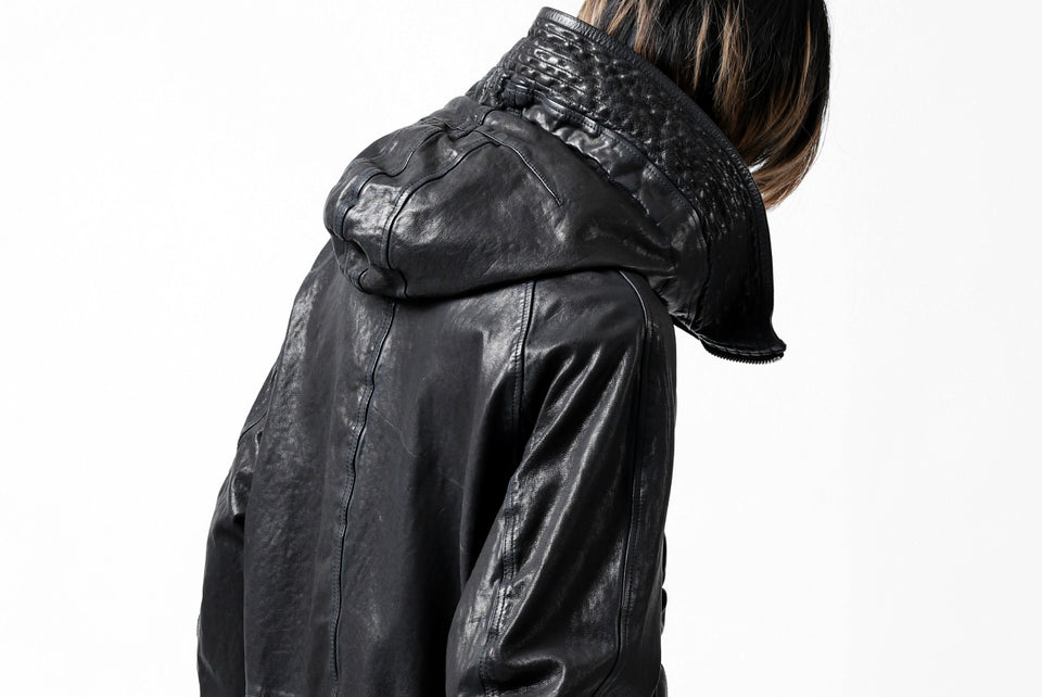 Load image into Gallery viewer, ISAMU KATAYAMA BACKLASH N-3B FLIGHT JACKET / GOAT LEATHER (GARMENT + SPRAY DYED BLACK)