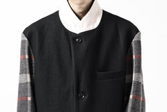 画像をギャラリービューアに読み込む, Y&#39;s BANG ON! No.176 2 STEP RIB JACKET /  WOOL MELTON SMOOTH + CHECKED JACQUARD (BLACK)