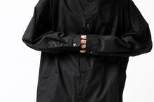 画像をギャラリービューアに読み込む, Y's STAND COLLAR LONG SHIRT / THIN TWILL (BLACK)