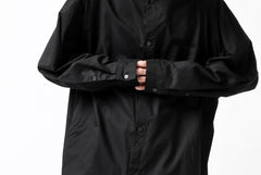 画像をギャラリービューアに読み込む, Y's STAND COLLAR LONG SHIRT / THIN TWILL (BLACK)