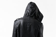 Load image into Gallery viewer, ISAMU KATAYAMA BACKLASH MODS COAT / GOAT LEATHER (GARMENT + SPRAY DYED BLACK)