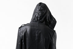 Load image into Gallery viewer, ISAMU KATAYAMA BACKLASH MODS COAT / GOAT LEATHER (GARMENT + SPRAY DYED BLACK)