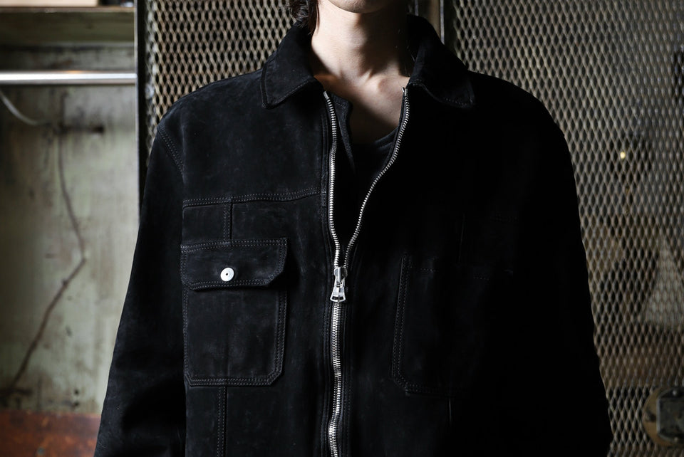 画像をギャラリービューアに読み込む, ISAMU KATAYAMA BACKLASH COVERALL JACKET / REVERSE CALF OBJECT DYED (BLACK)