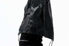 Load image into Gallery viewer, ISAMU KATAYAMA BACKLASH MODS COAT / GOAT LEATHER (GARMENT + SPRAY DYED BLACK)