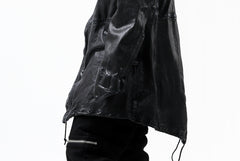Load image into Gallery viewer, ISAMU KATAYAMA BACKLASH MODS COAT / GOAT LEATHER (GARMENT + SPRAY DYED BLACK)