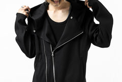 Load image into Gallery viewer, ISAMU KATAYAMA BACKLASH HOODED RIDERS BLOUSON / STRETCH RAYON SILK (BLACK)