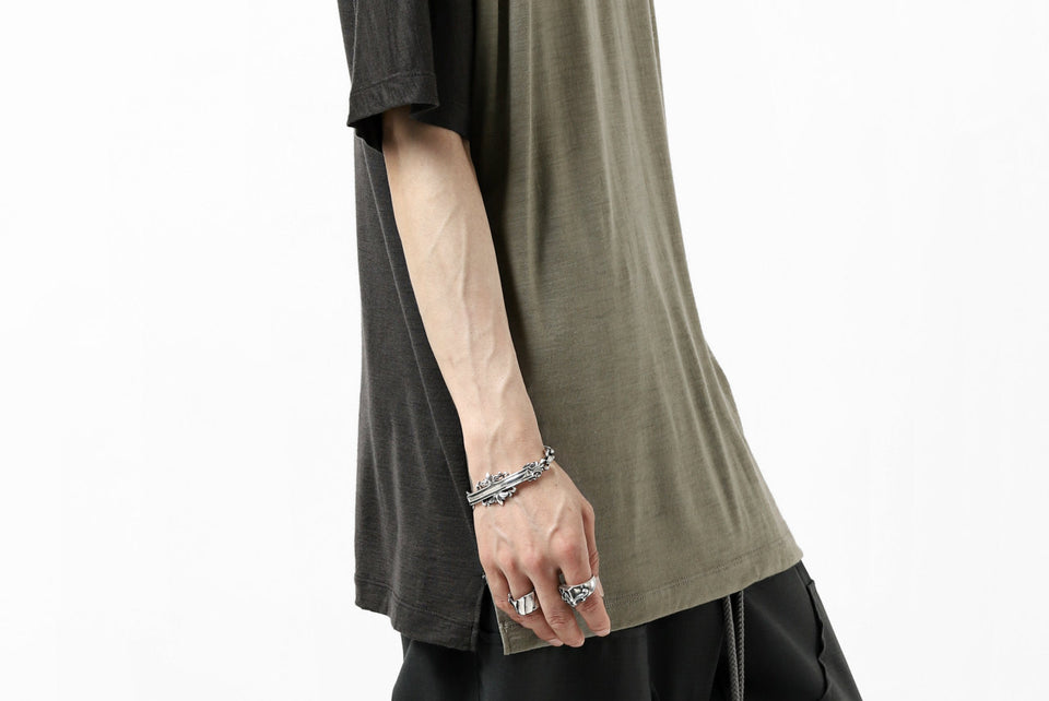 画像をギャラリービューアに読み込む, CAPERTICA ASYMMETRY BI COLOR TEE / SUPER120S WASHABLE WOOL (SEPIA)