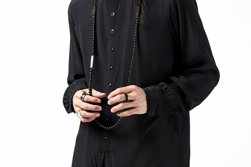 画像をギャラリービューアに読み込む, KLASICA TOPOL BEADS NECKLACE / ONYX+SILVER (MAT BLACK)