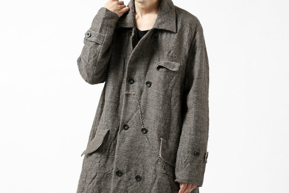 画像をギャラリービューアに読み込む, YUTA MATSUOKA double-breasted long coat / primitive wool (brown)
