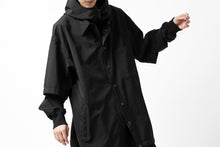 画像をギャラリービューアに読み込む, Y's....  HOODY LAYERED SHIRT ZIP BLOUSON / STRETCH TASSAH (BLACK)