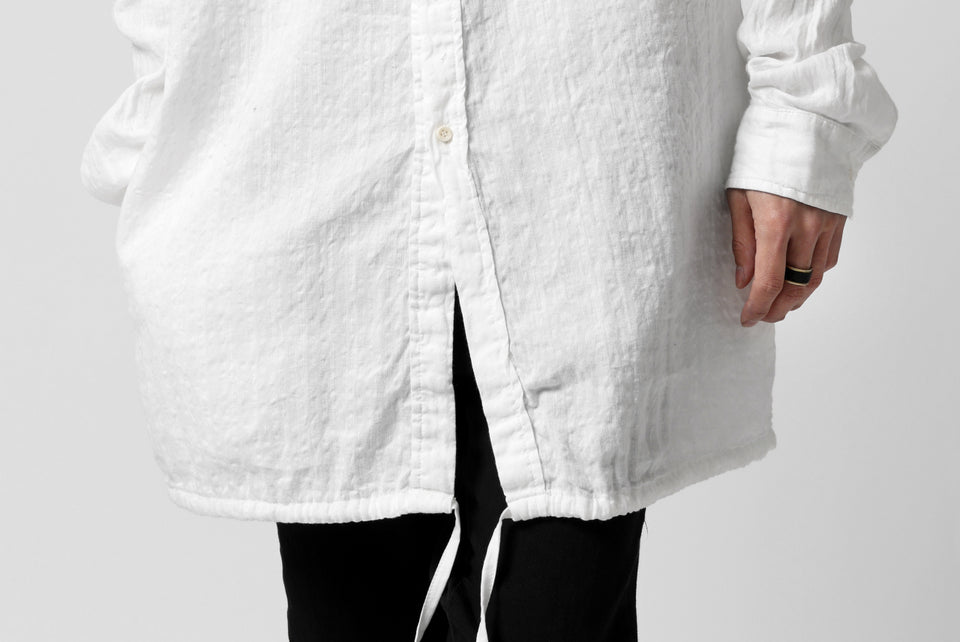 Load image into Gallery viewer, daub STRIPE LONG SHIRT / WASHED SOFT TWILL (WHITE)
