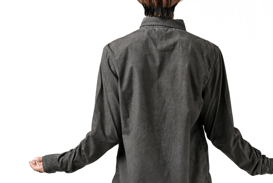 画像をギャラリービューアに読み込む, daub PLAIN COLLAR SHIRT / COLD DYED ORGANIC COTTON (DARK GREY)