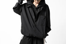 画像をギャラリービューアに読み込む, Y's....  HOODY LAYERED SHIRT ZIP BLOUSON / STRETCH TASSAH (BLACK)