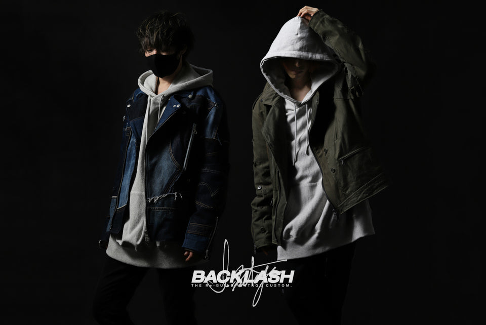 画像をギャラリービューアに読み込む, BACKLASH xx LOOM exclusive The Re-BUILD VINTAGE CUSTOM DOUBLE RIDERS JACKET (ARMY FIELD-B)