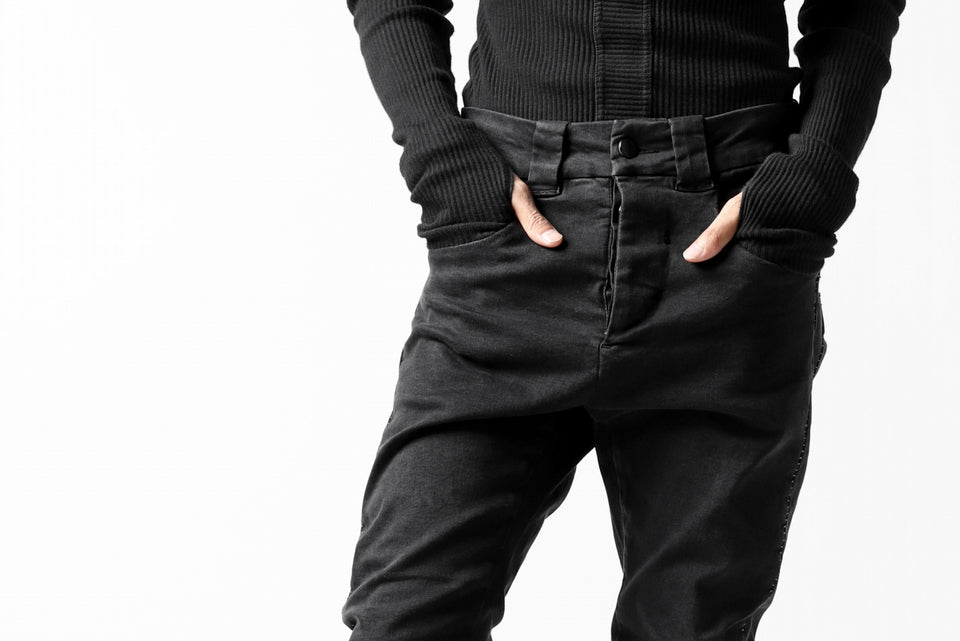 画像をギャラリービューアに読み込む, thomkrom OVER LOCKED SKINNY TROUSERS /  HYPER STRETCH DENIM (BLACK)