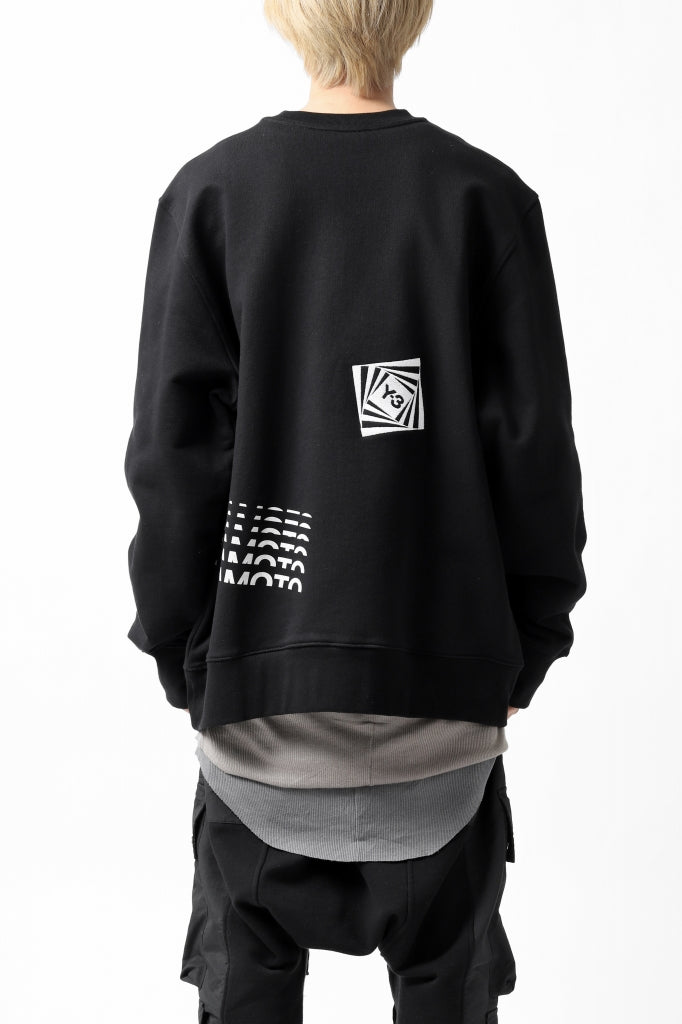 画像をギャラリービューアに読み込む, Y-3 Yohji Yamamoto CREW NECK SWEAT SHIRT / FRENCH TERRY (BLACK)