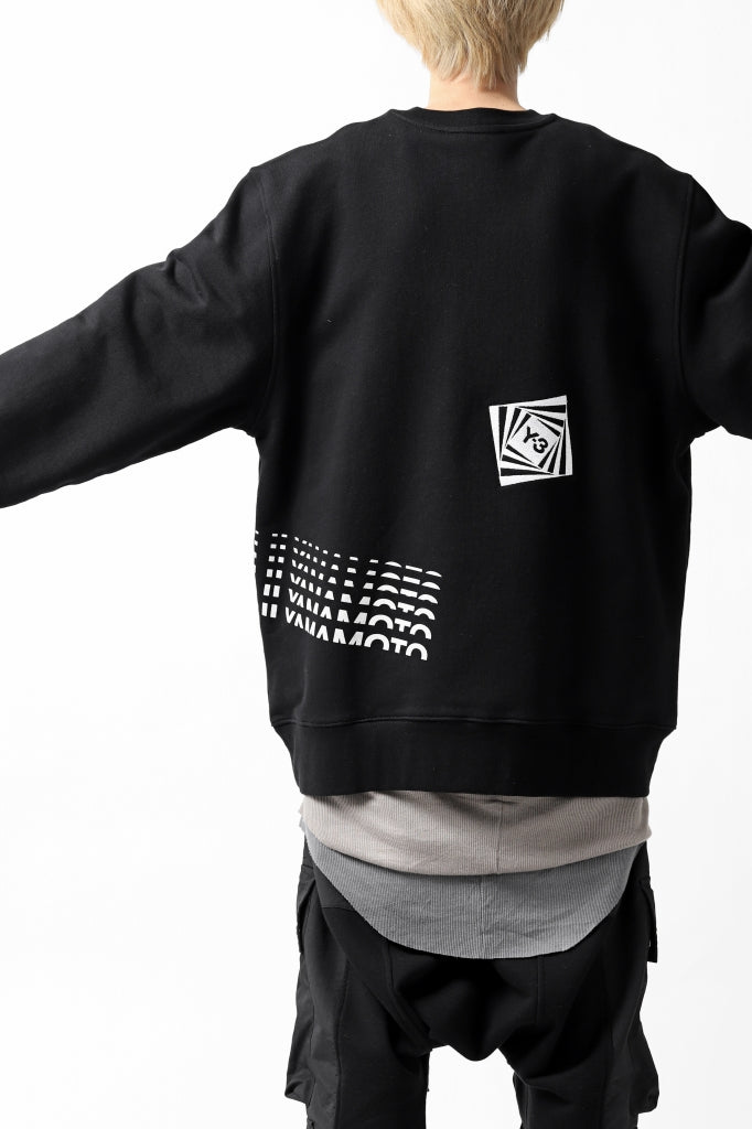 画像をギャラリービューアに読み込む, Y-3 Yohji Yamamoto CREW NECK SWEAT SHIRT / FRENCH TERRY (BLACK)
