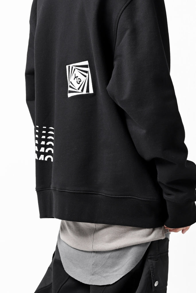 画像をギャラリービューアに読み込む, Y-3 Yohji Yamamoto CREW NECK SWEAT SHIRT / FRENCH TERRY (BLACK)