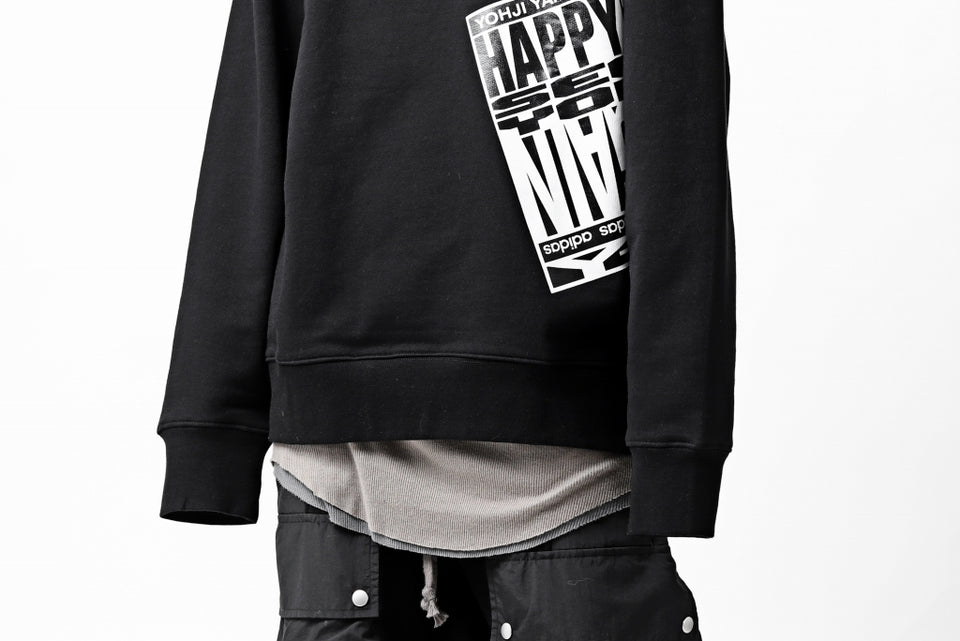 画像をギャラリービューアに読み込む, Y-3 Yohji Yamamoto CREW NECK SWEAT SHIRT / FRENCH TERRY (BLACK)