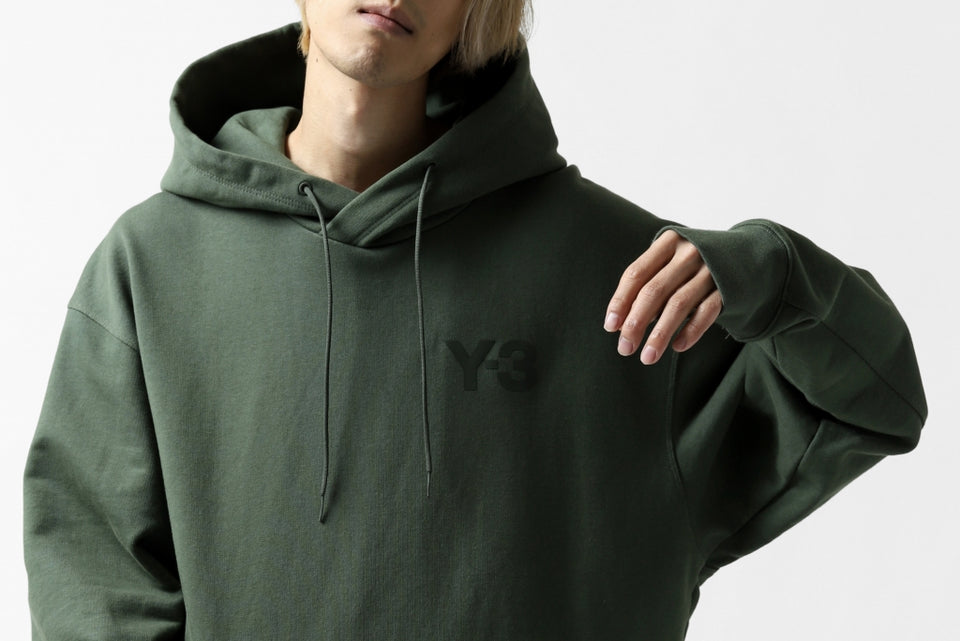 画像をギャラリービューアに読み込む, Y-3 Yohji Yamamoto CLASSIC CHEST LOGO HOODIE PARKA / FRENCH TERRY (GREEN)