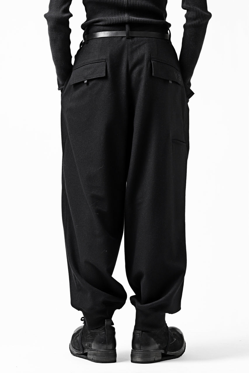 画像をギャラリービューアに読み込む, Y-3 Yohji Yamamoto CLASSIC CUFF PANTS / WOOL FLANNEL (BLACK)
