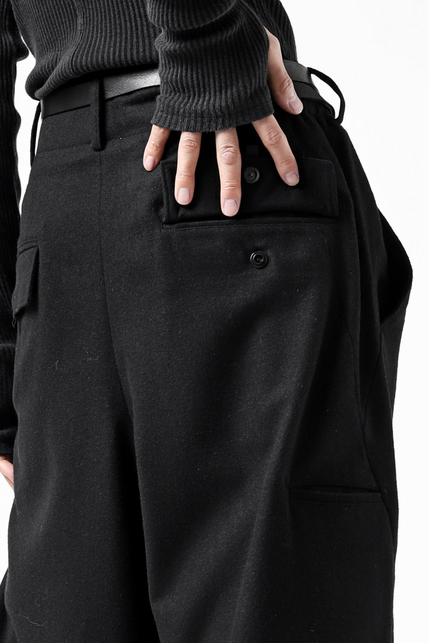 画像をギャラリービューアに読み込む, Y-3 Yohji Yamamoto CLASSIC CUFF PANTS / WOOL FLANNEL (BLACK)