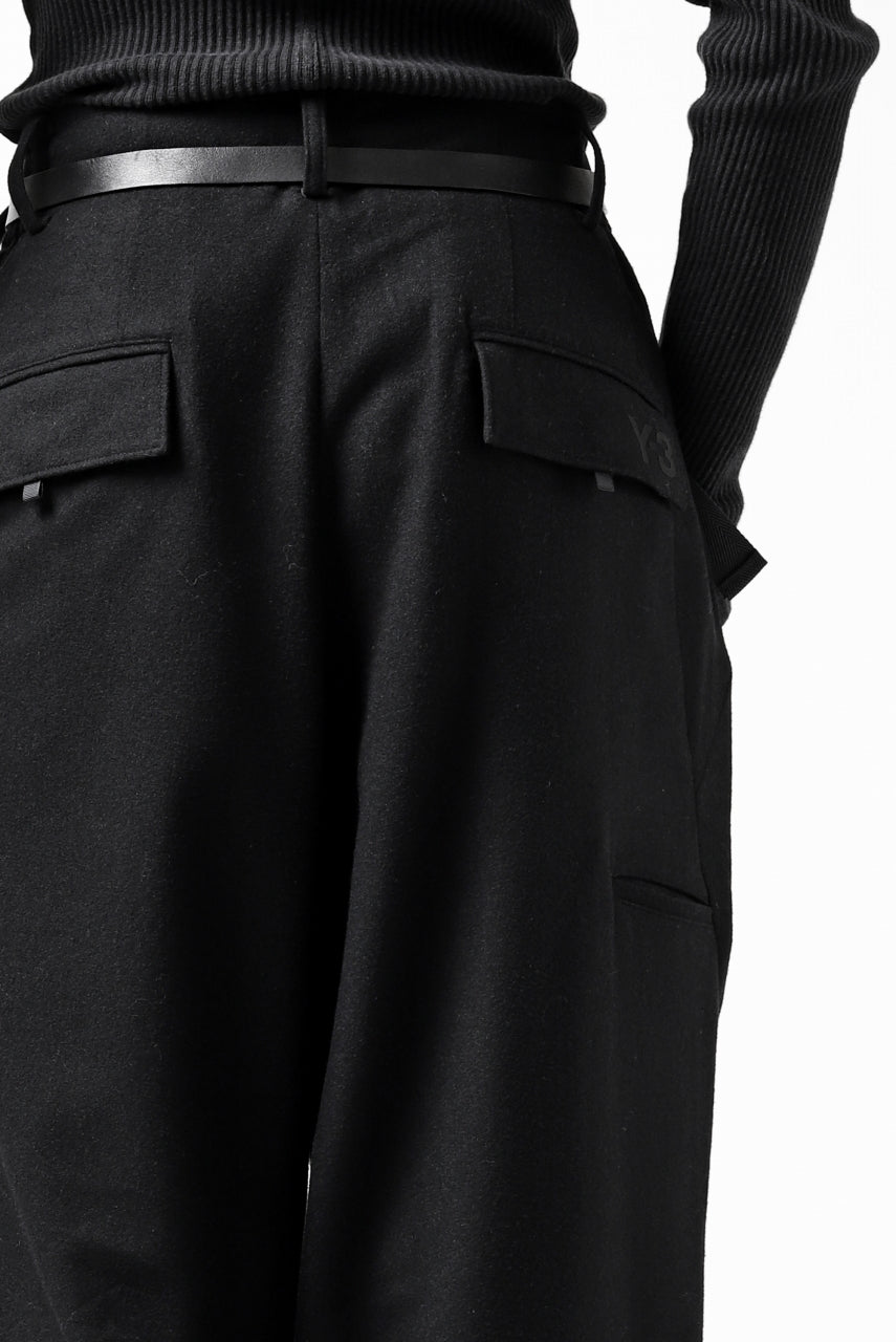 画像をギャラリービューアに読み込む, Y-3 Yohji Yamamoto CLASSIC CUFF PANTS / WOOL FLANNEL (BLACK)