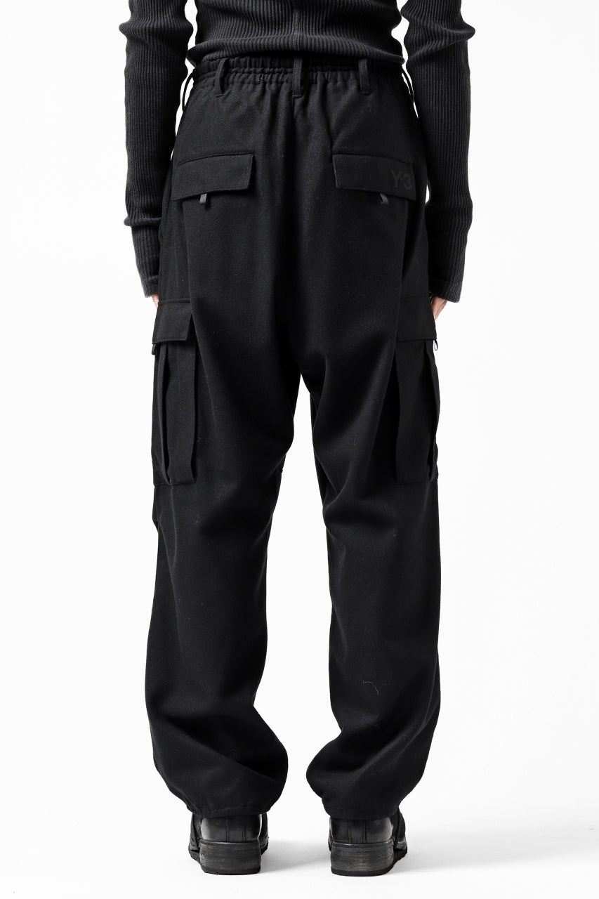 画像をギャラリービューアに読み込む, Y-3 Yohji Yamamoto CLASSIC CARGO PANTS / WOOL FLANNEL (BLACK)
