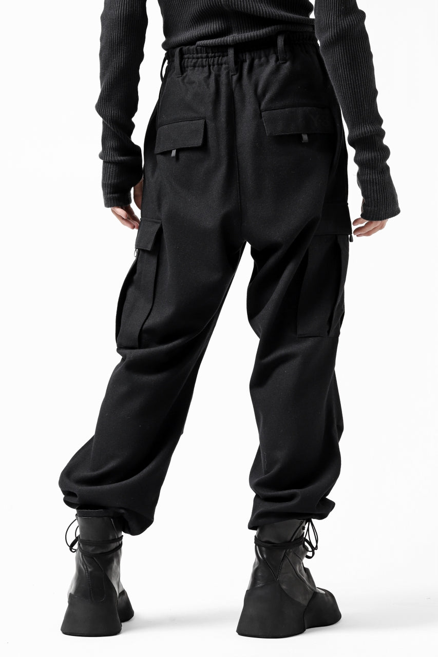 画像をギャラリービューアに読み込む, Y-3 Yohji Yamamoto CLASSIC CARGO PANTS / WOOL FLANNEL (BLACK)