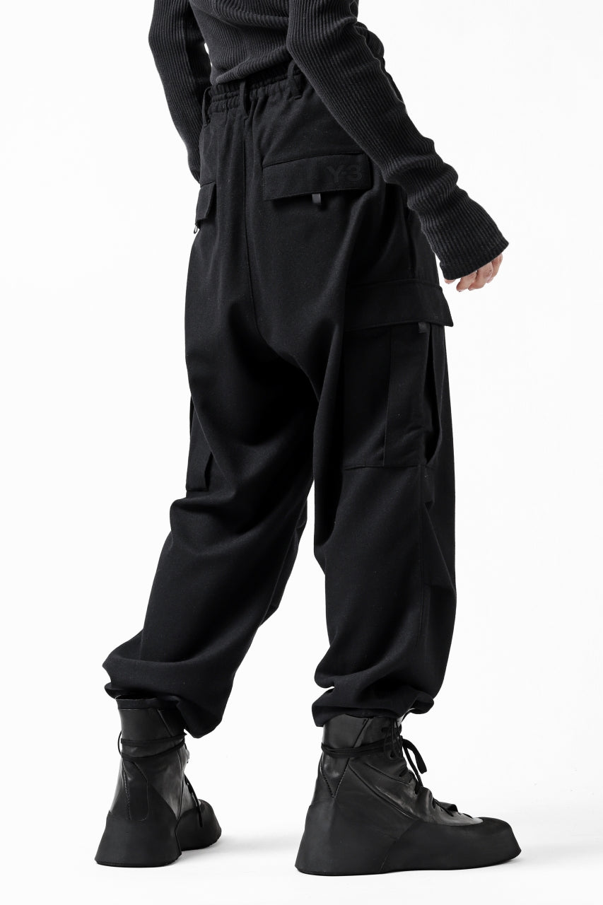 画像をギャラリービューアに読み込む, Y-3 Yohji Yamamoto CLASSIC CARGO PANTS / WOOL FLANNEL (BLACK)