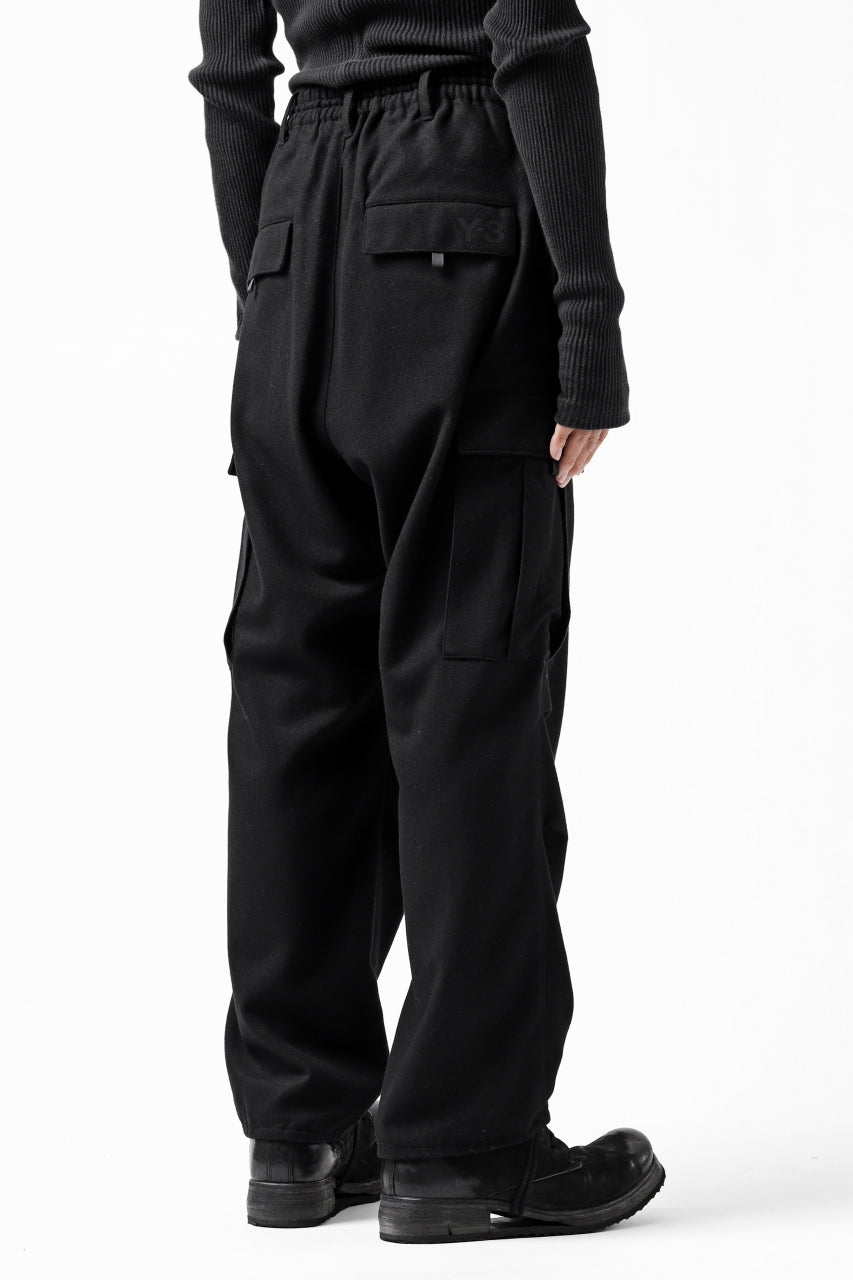 画像をギャラリービューアに読み込む, Y-3 Yohji Yamamoto CLASSIC CARGO PANTS / WOOL FLANNEL (BLACK)