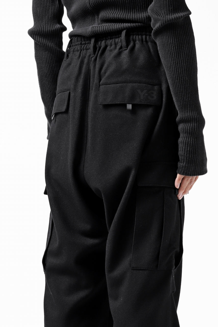 画像をギャラリービューアに読み込む, Y-3 Yohji Yamamoto CLASSIC CARGO PANTS / WOOL FLANNEL (BLACK)