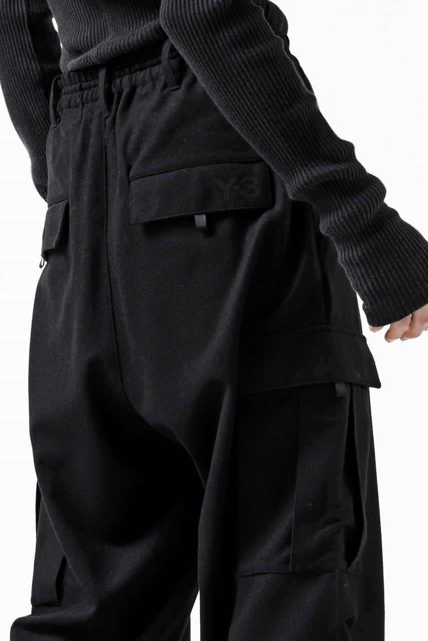 画像をギャラリービューアに読み込む, Y-3 Yohji Yamamoto CLASSIC CARGO PANTS / WOOL FLANNEL (BLACK)
