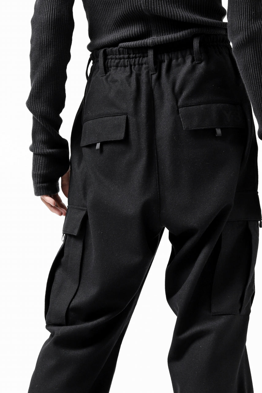 画像をギャラリービューアに読み込む, Y-3 Yohji Yamamoto CLASSIC CARGO PANTS / WOOL FLANNEL (BLACK)