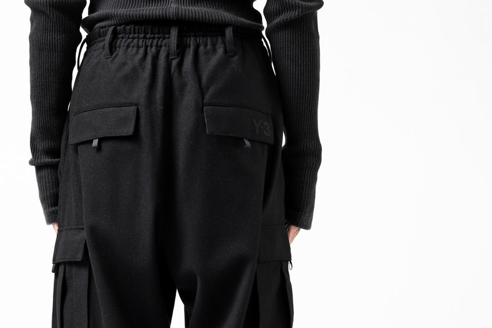 画像をギャラリービューアに読み込む, Y-3 Yohji Yamamoto CLASSIC CARGO PANTS / WOOL FLANNEL (BLACK)