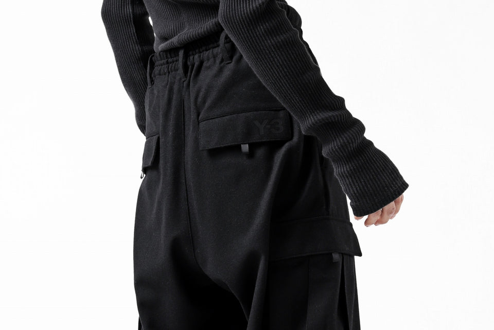 画像をギャラリービューアに読み込む, Y-3 Yohji Yamamoto CLASSIC CARGO PANTS / WOOL FLANNEL (BLACK)