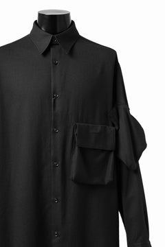 画像をギャラリービューアに読み込む, Y's BANG ON! No.168 WOOL VIYELLA DETACHABLE COLLAR SHIRTS (BLACK)