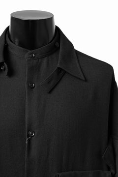 画像をギャラリービューアに読み込む, Y's BANG ON! No.168 WOOL VIYELLA DETACHABLE COLLAR SHIRTS (BLACK)
