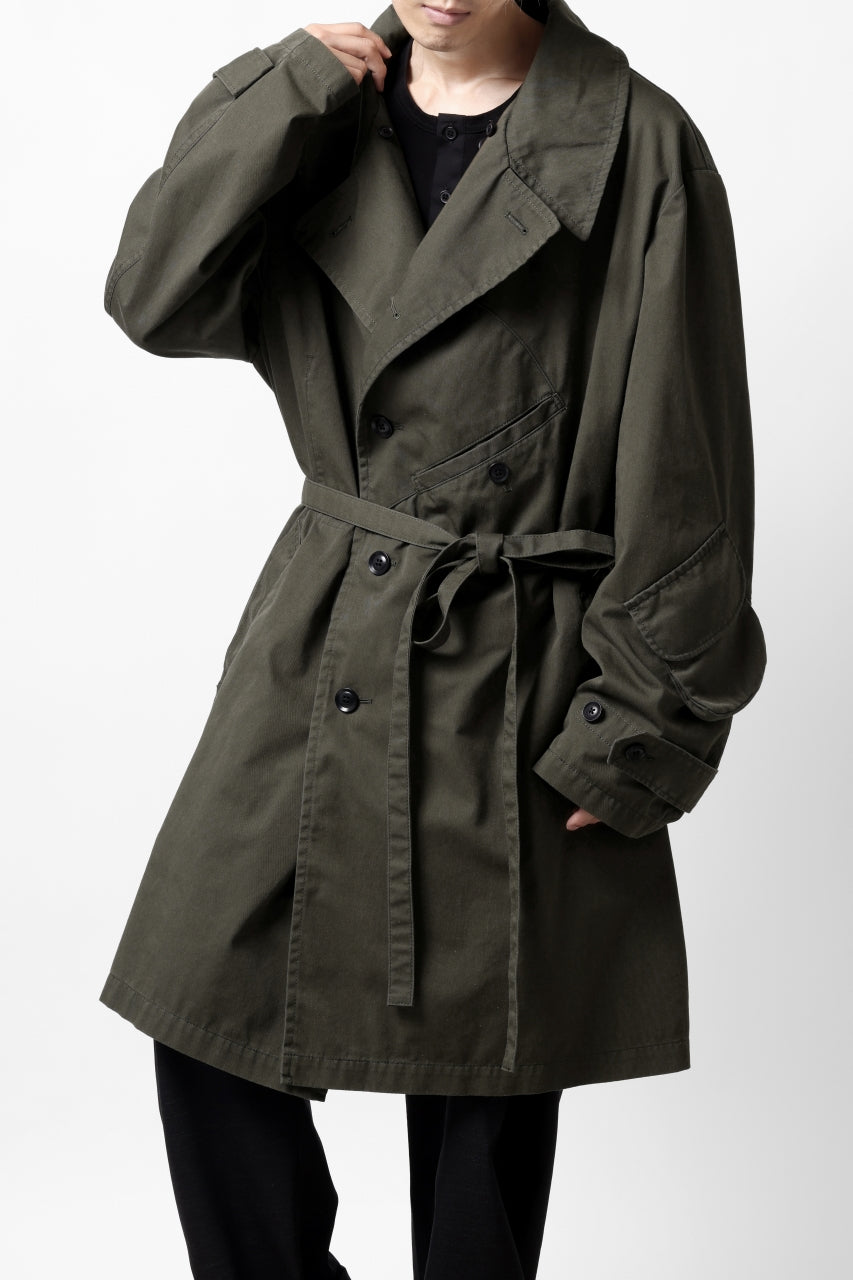 Load image into Gallery viewer, Y's BANG ON! No.186 SEMI DOUBLE HALF COAT / T/C TWILL (KHAKI)