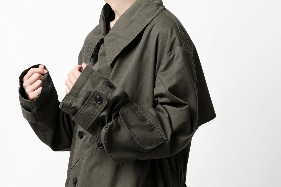 Load image into Gallery viewer, Y's BANG ON! No.186 SEMI DOUBLE HALF COAT / T/C TWILL (KHAKI)