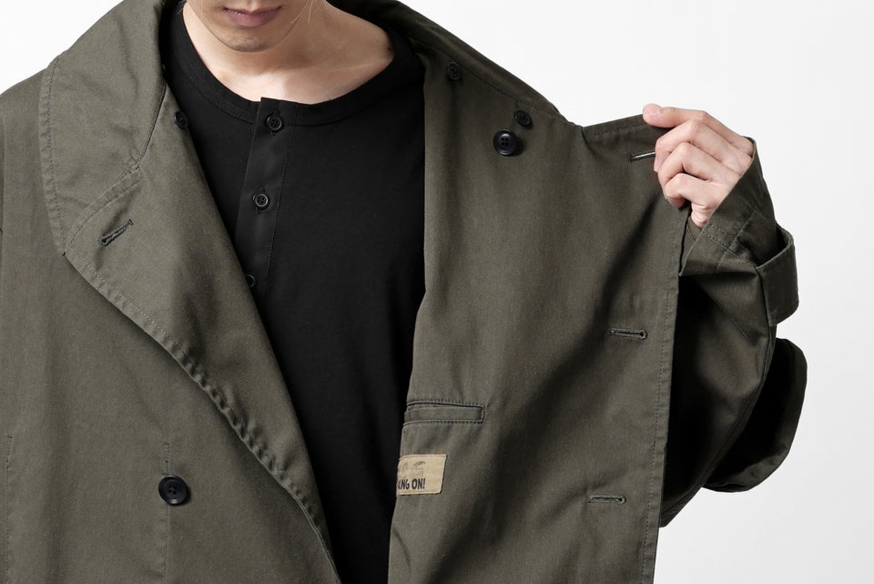 Load image into Gallery viewer, Y's BANG ON! No.186 SEMI DOUBLE HALF COAT / T/C TWILL (KHAKI)