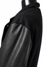画像をギャラリービューアに読み込む, Y's BANG ON! No.176 WOOL MELTON SMOOTH + COW LEATHER 2-STEP RIB JACKET (BLACK)