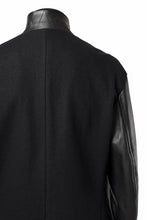 画像をギャラリービューアに読み込む, Y's BANG ON! No.176 WOOL MELTON SMOOTH + COW LEATHER 2-STEP RIB JACKET (BLACK)