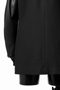 画像をギャラリービューアに読み込む, Y's BANG ON! No.176 WOOL MELTON SMOOTH + COW LEATHER 2-STEP RIB JACKET (BLACK)