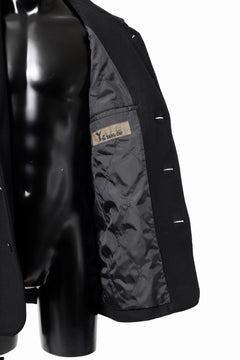 画像をギャラリービューアに読み込む, Y's BANG ON! No.176 WOOL MELTON SMOOTH + COW LEATHER 2-STEP RIB JACKET (BLACK)